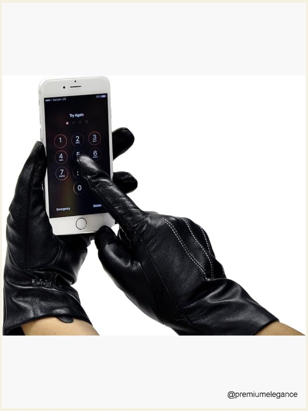 Luxury Winter Driving Leather Touch Screen Texting Gloves
